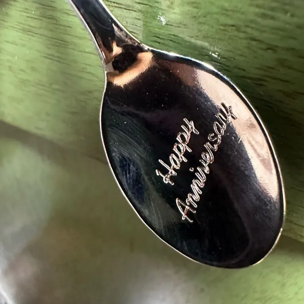 Happy 25th anniversary demitasse collector spoon